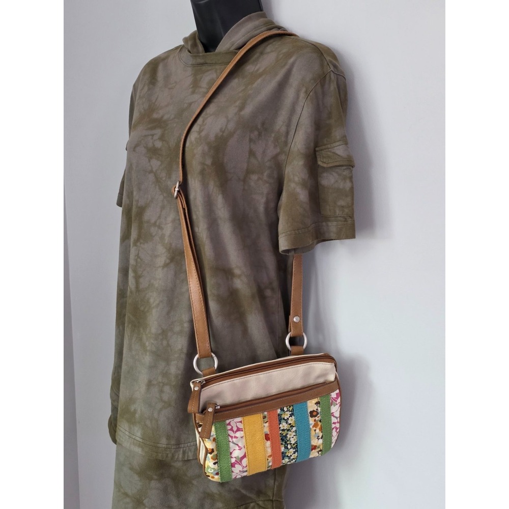 Kim Rogers Crossbody Bag Floral Pattern Fabric Shoulder Purse Pockets